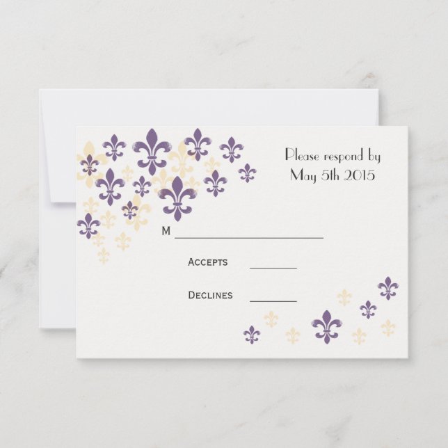 Lilie Cascade RSVP Cards (Vorderseite)