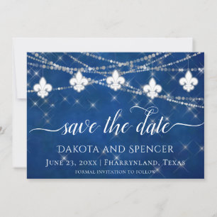 Lilie Classic Blue Lights   Jewel Wedding Save The Date