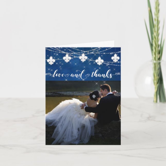 Lilie Classic Blue Lights | Liebe von Foto und Dankeskarte (Vorderseite)