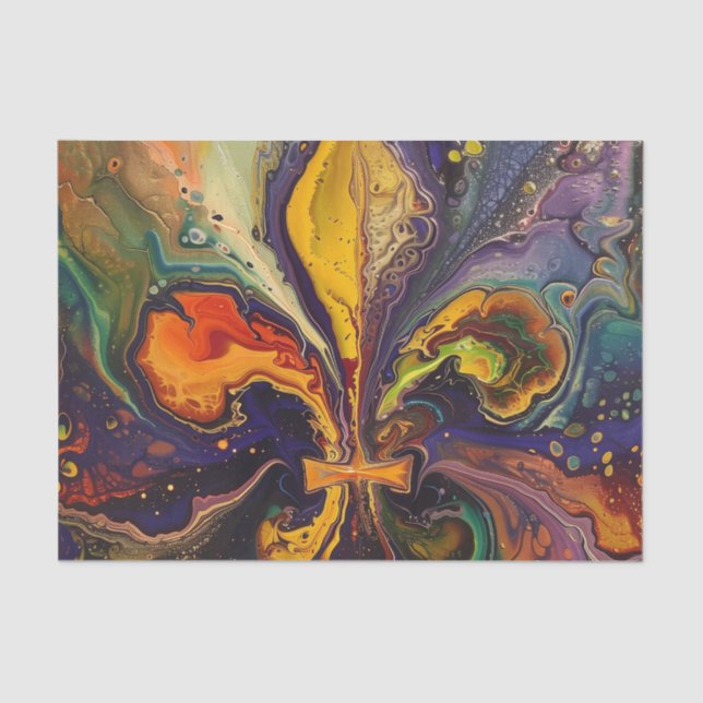 Lilie Colorful Mardi Gras Seidenpapier (Vorderseite)