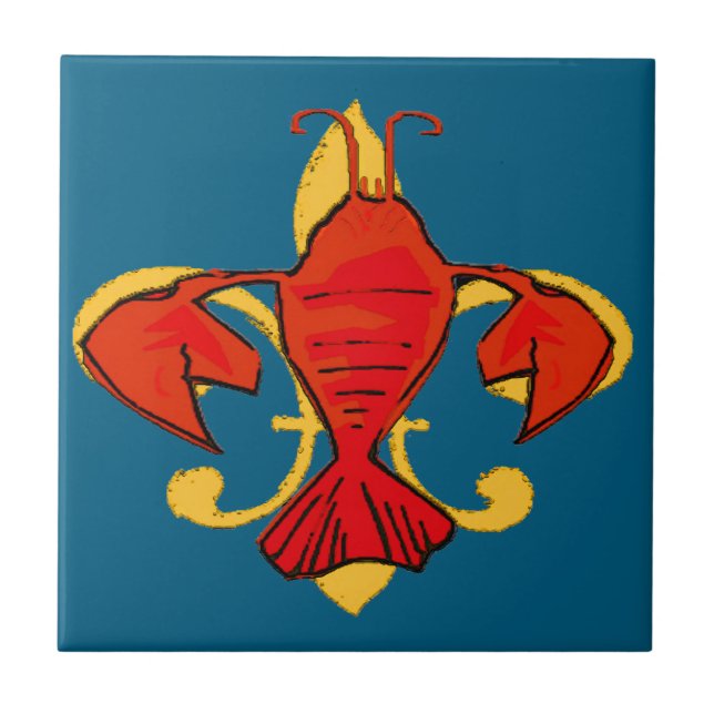 Lilie Crawfish Fliese (Vorderseite)
