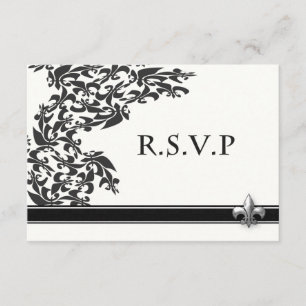 Lilie Damask Muster Wedding RSVP Card Karte