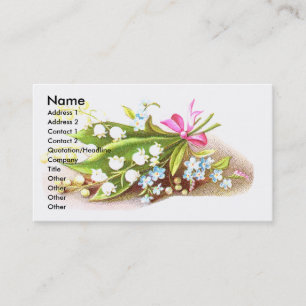 Lilie der Tal-viktorianischen Einklebebuch-Karte Visitenkarte