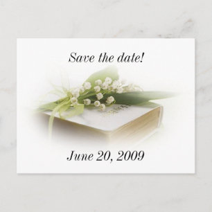 Lilie des Tales mit Bibel Save the Date Postkarte