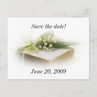 Lilie des Tales mit Bibel Save the Date Postkarte