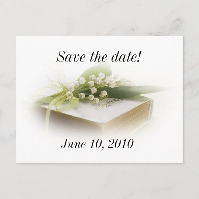 Lilie des Tales mit bibeliger Postkarte (Vorderseite)