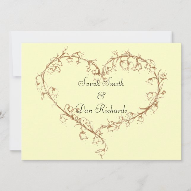 Lilie des Tals Hochzeitseinladung Einladung (Vorderseite)