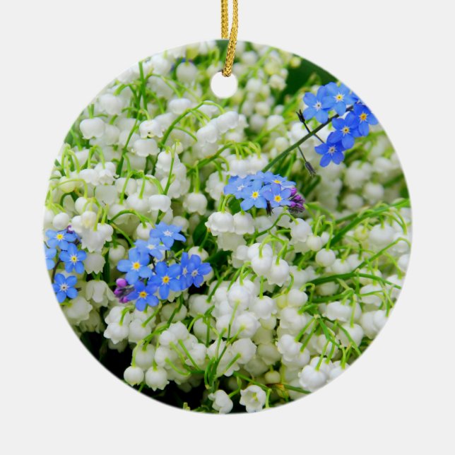 Lilie des Tals Keramik Ornament (Vorne)