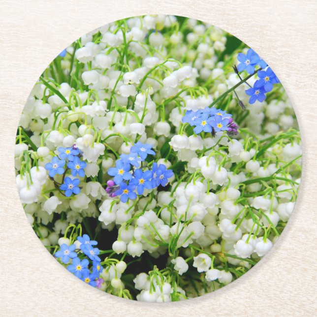 Lilie des Tals Runder Pappuntersetzer (Vorderseite)