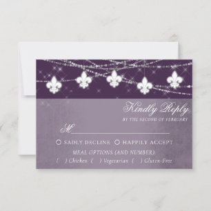 Lilie Eggplant Lila Lights   Moody Entree RSVP Karte