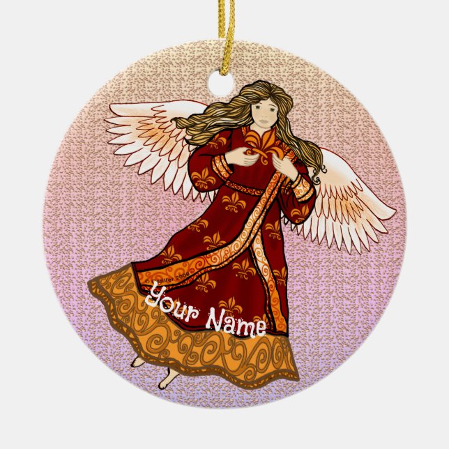 Lilie Engel Keramik Ornament (Vorne)