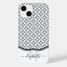 Lilie Eternity Pattern Monogram - Grau