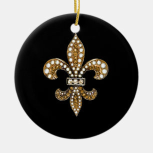 Lilie Flor New Orleans fertigen Gold besonders an Keramik Ornament