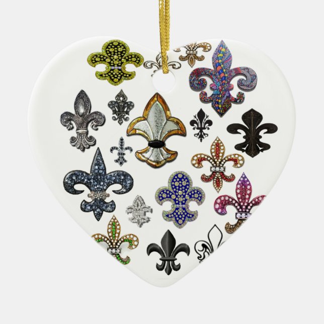 Lilie Flor New Orleans Jewel Sparkle Keramikornament (Vorne)
