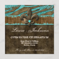 Lilie Foto Card Blue Brown Zebra Suede