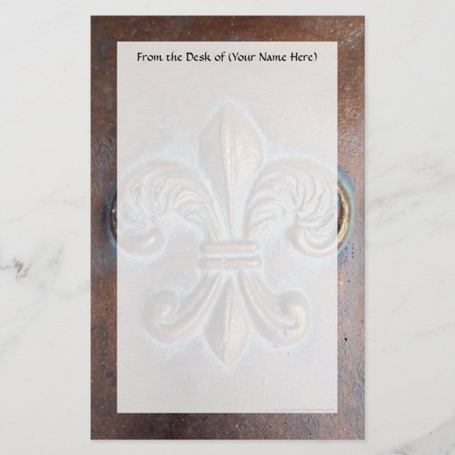 Lilie, gealterter Kupfer-Blick gedruckt Briefpapier (Vorderseite)