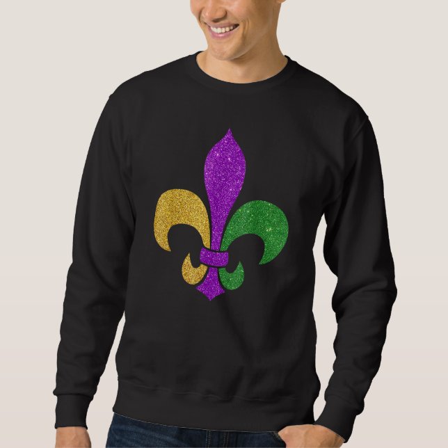 Lilie Glitzer Effekt Mardi Gras_3 Sweatshirt (Vorderseite)