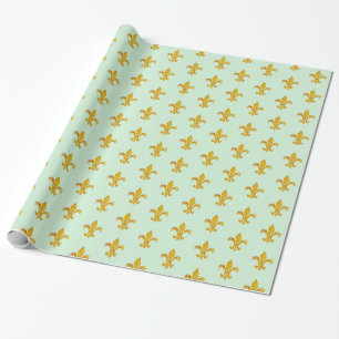 Lilie Gold/Minze Geschenkpapier