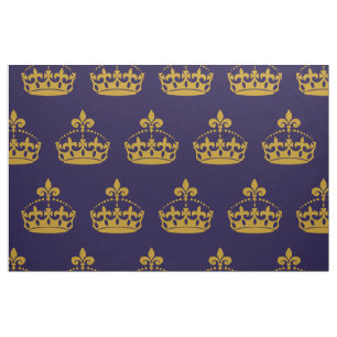 Lilie Golden Crown Royalty Lily Blume Navy Stoff