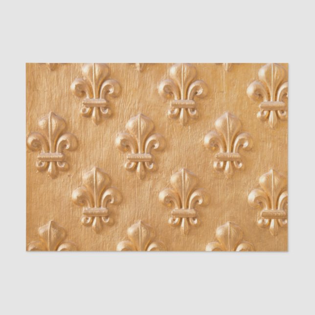 Lilie, goldfarbene Holzwand, Vintages Holz Seidenpapier (Vorderseite)