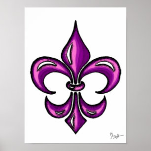 Lilie im lila Lavendel Poster