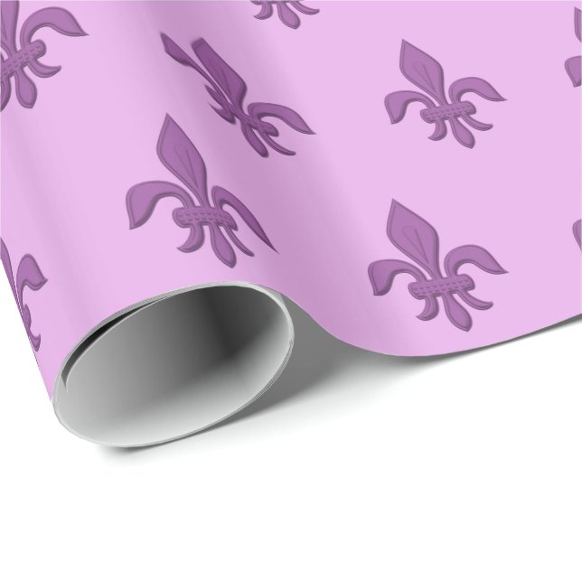 Lilie in Violet Lila auf Lavendel Geschenkpapier (Rolleneckpunkt)