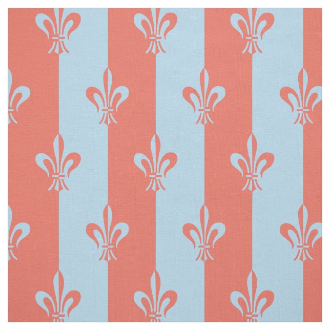 Lilie Light Blue & Terra Cotta Stoff (Muster)