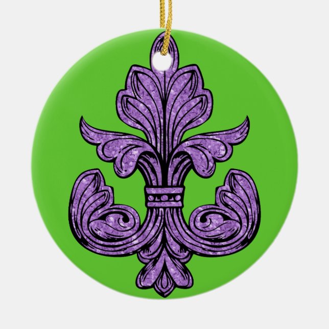 Lilie lila keramik ornament (Vorne)