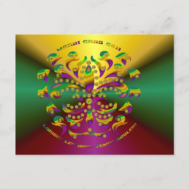 Lilie Mardi-Gras 2011 V2 Postkarte (Vorderseite)