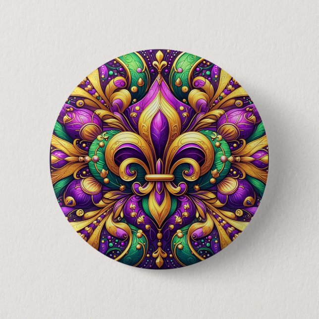 Lilie Mardi gras Button (Vorderseite)