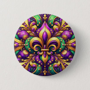 Lilie Mardi gras Button