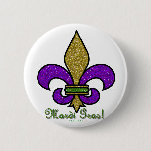 Lilie Mardi Gras Button