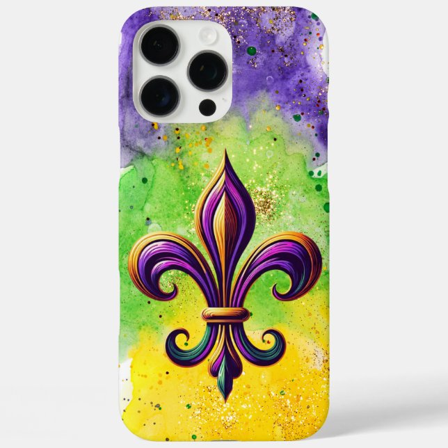 Lilie Mardi Gras Case-Mate iPhone Hülle (Rückseite)
