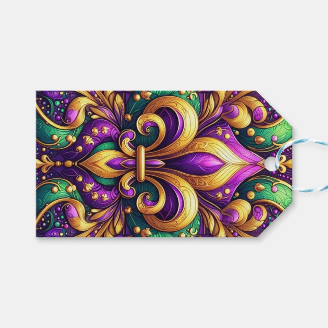 Lilie Mardi gras Geschenkanhänger (Vorderseite (Horizontal))