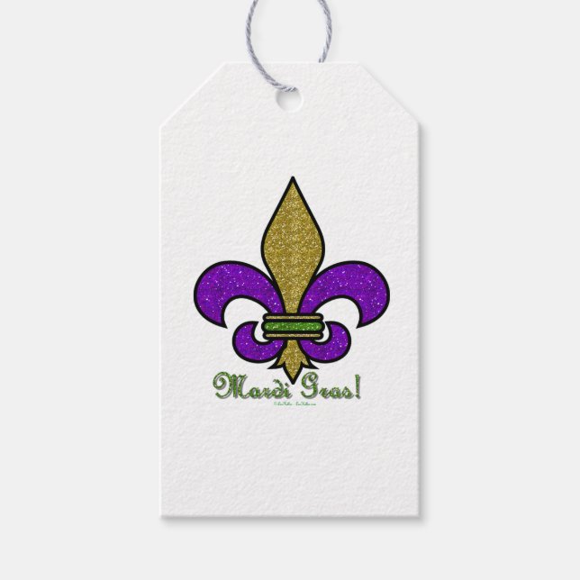 Lilie Mardi Gras Geschenkanhänger (Vorderseite)
