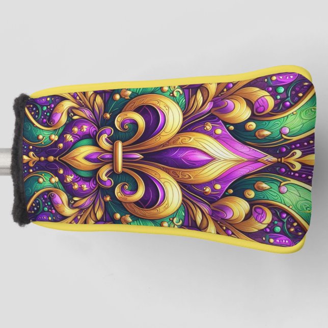 Lilie Mardi gras Golf Headcover (Vorderseite)