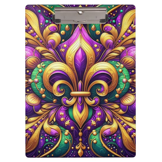 Lilie Mardi gras Klemmbrett (Vorderseite)