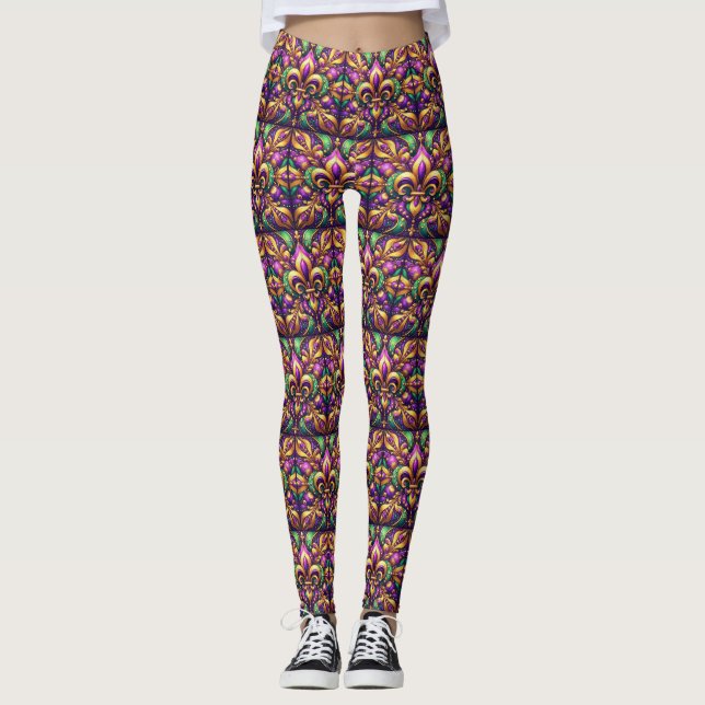 Lilie Mardi gras Leggings (Vorderseite)