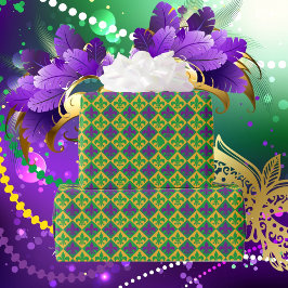 Lilie Mardi Gras Lila-Gelb Geschenkpapier