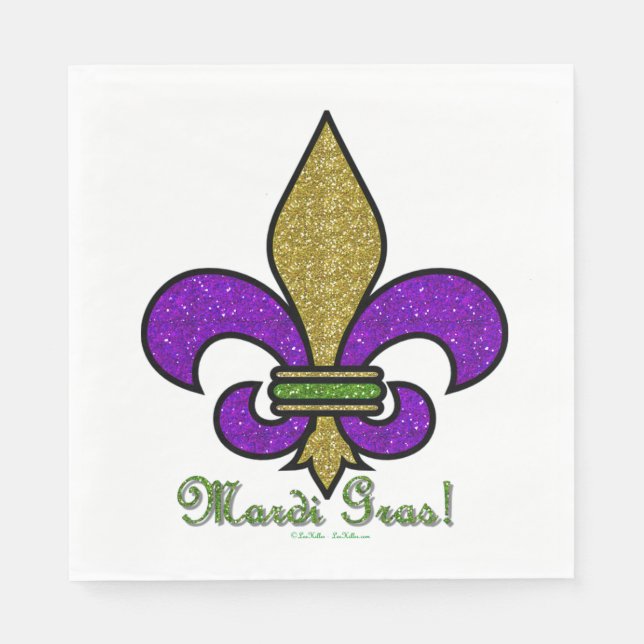 Lilie Mardi Gras Serviette (Vorderseite)