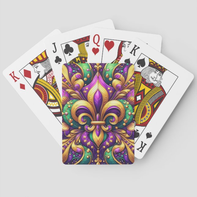 Lilie Mardi gras Spielkarten (Rückseite)