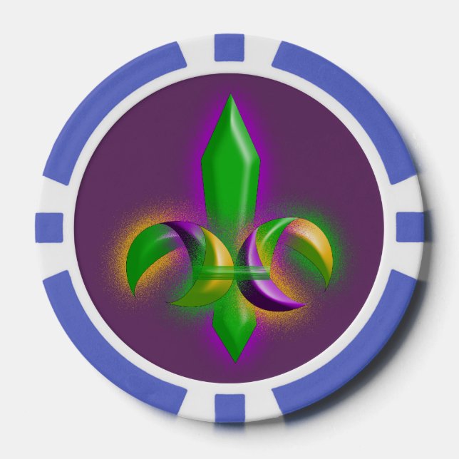 Lilie Mardi Gras Style Party Poker Chips (Vorderseite)
