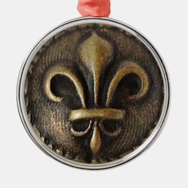 Lilie Medallion Silbernes Ornament (Vorne)