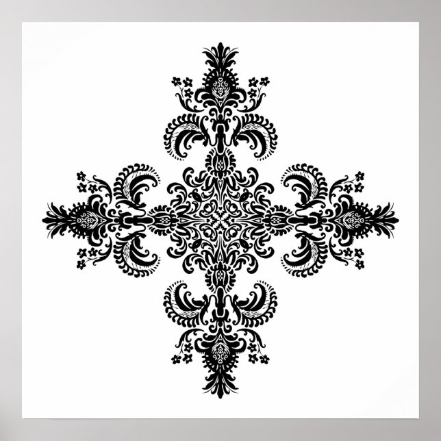 Lilie Meditation 4 Kurven Poster (Vorne)