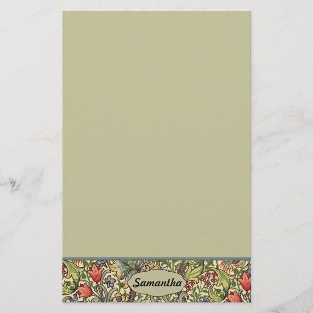 Lilie Morris Vintages personalisiertes mit Briefpapier (Vorderseite)