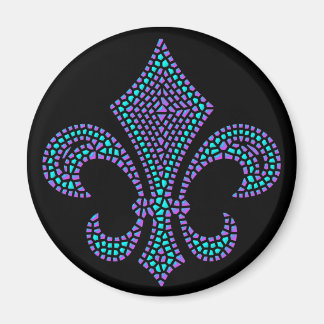 Lilie Mosaic Bevel Pastel Magnet