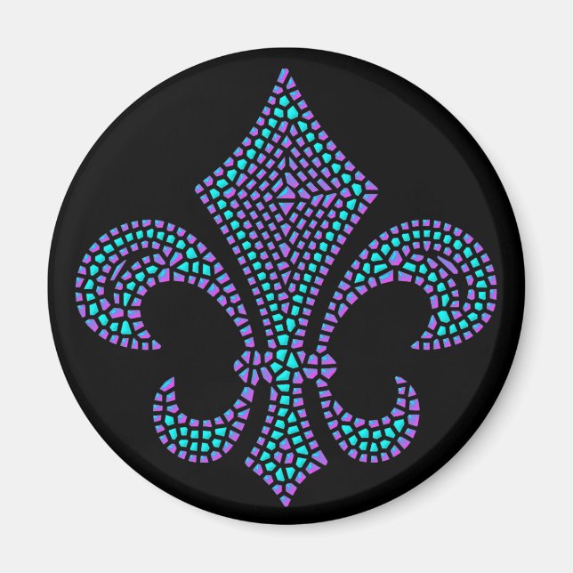 Lilie Mosaic Bevel Pastel Magnet (Vorne)