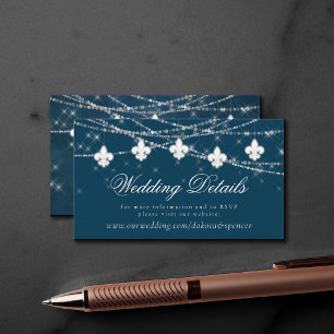 Lilie Navy Blue Lights   Hochzeitswebsite Begleitkarte