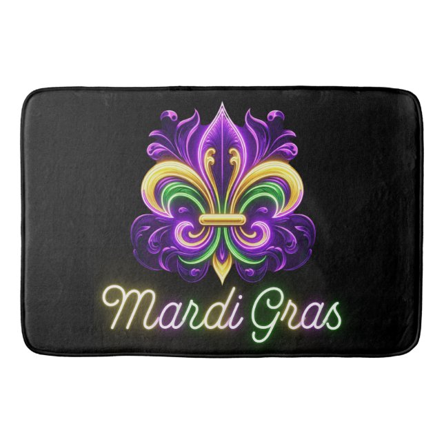 Lilie Neon Mardi Gras Badematte (Vorderseite)
