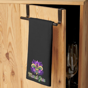 Lilie Neon Mardi Gras Geschirrtuch